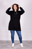 Dámska mikina owersize z rozparkami po bokoch s kapucňou plus size Leviana
