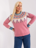 Dámsky sveter geometrickým vzorom plus size Campanile