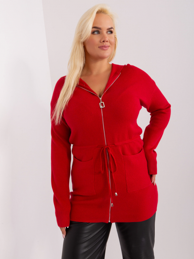Dámsky sveter na zips plus size Lola