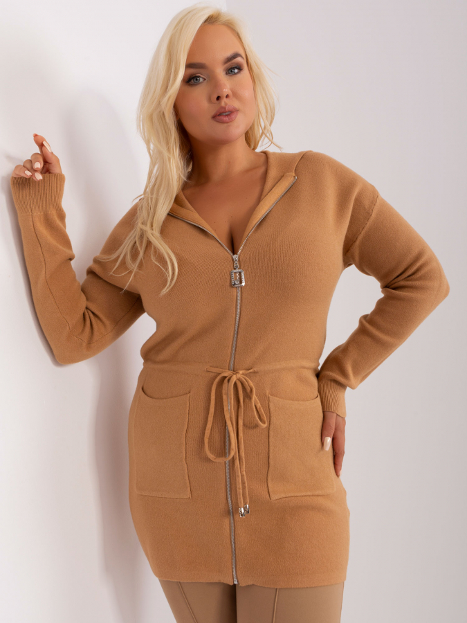 Dámsky sveter na zips plus size Lola