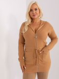 Dámsky sveter na zips plus size Lola