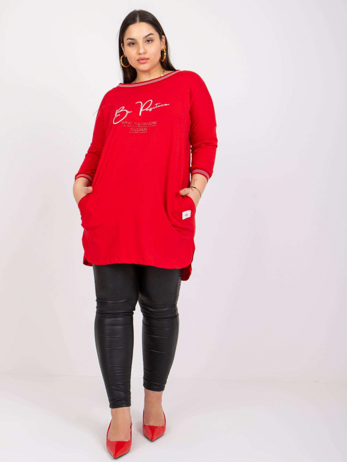 Mikinová tunika plus size s nápismi Blanche