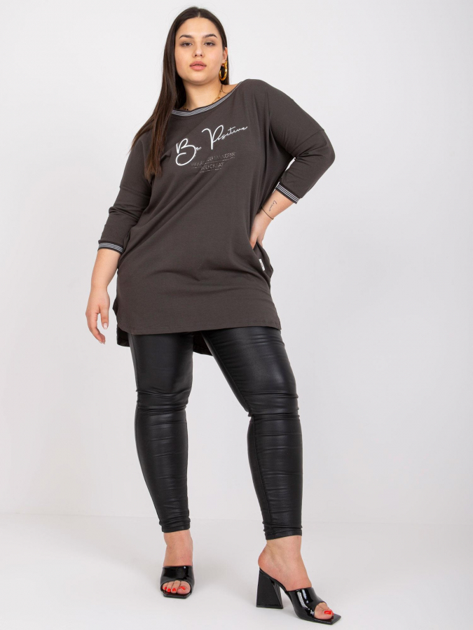 Mikinová tunika plus size s nápismi Blanche