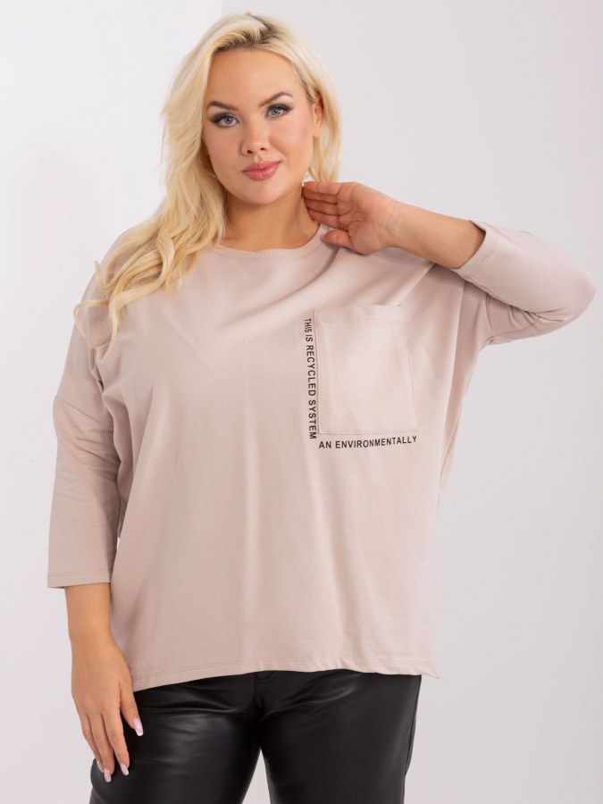 Dámska asymetrická mikina okrúhlym výstrihom plus size Lanaro