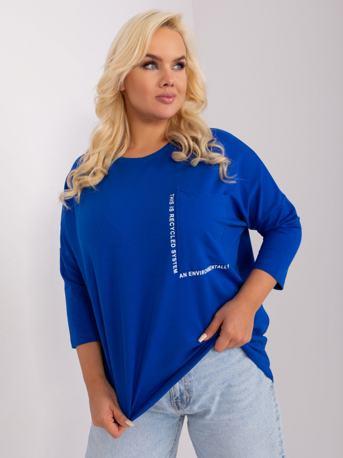Dámska asymetrická mikina okrúhlym výstrihom plus size Lanaro