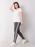 Pohodlné dámske melanžové bavlnené legíny plus size Malena