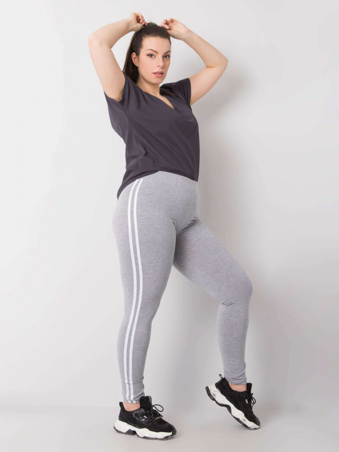 Pohodlné dámske melanžové bavlnené legíny plus size Malena