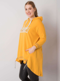 Predĺžená asymetrická bavlnená mikina plus size Belisa 