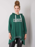 Predĺžená asymetrická bavlnená mikina plus size Belisa 