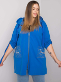 Dámska bavlnená mikina na zips s vreckami plus size  