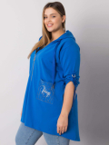Dámska bavlnená mikina na zips s vreckami plus size  