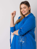 Dámska bavlnená mikina na zips s vreckami plus size  