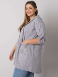 Dámska bavlnená mikina na zips s vreckami plus size  