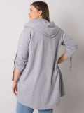 Dámska bavlnená mikina na zips s vreckami plus size  