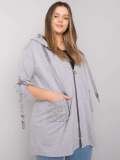 Dámska bavlnená mikina na zips s vreckami plus size  