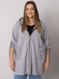 Dámska bavlnená mikina na zips s vreckami plus size  