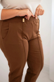 Dámske bavlnené nohavice Plus Size s elastickým pásom Corina