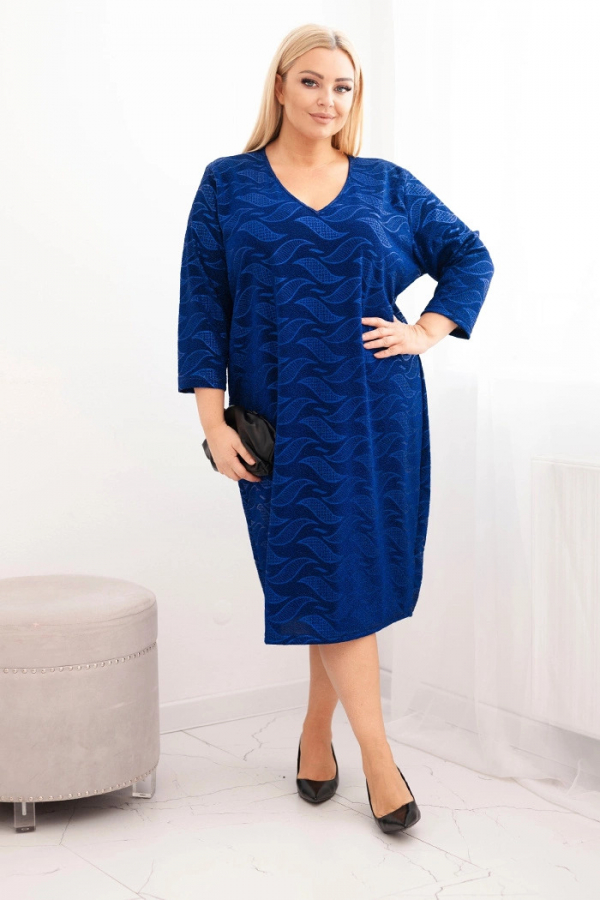 Dámske šaty z žoržetu Plus Size s dekoltom Denala
