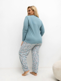 Dámske bavlnené pyžamo plus size Fenitli