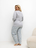 Dámske bavlnené pyžamo plus size Fenitli
