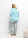 Dámske bavlnené pyžamo plus size Fenitli
