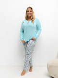 Dámske bavlnené pyžamo plus size Fenitli