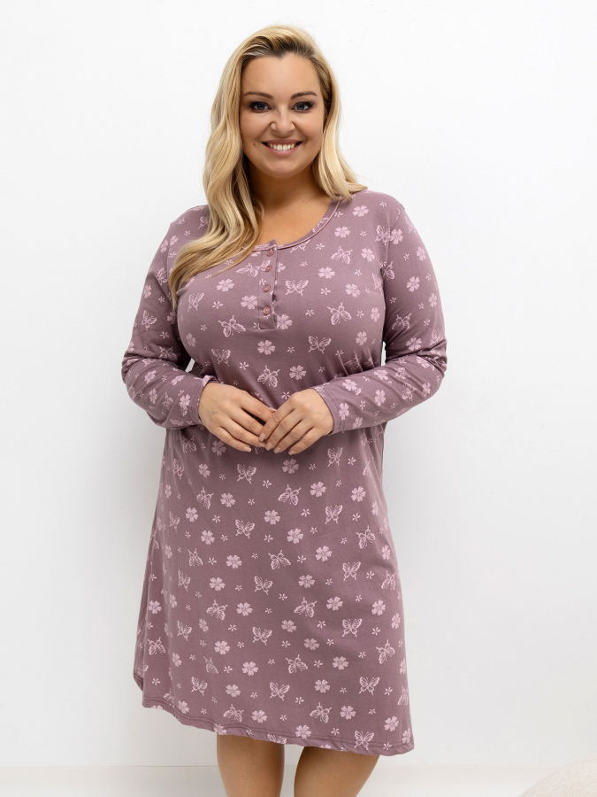 Dámska bavlnená nočná košeľa plus size Dunna