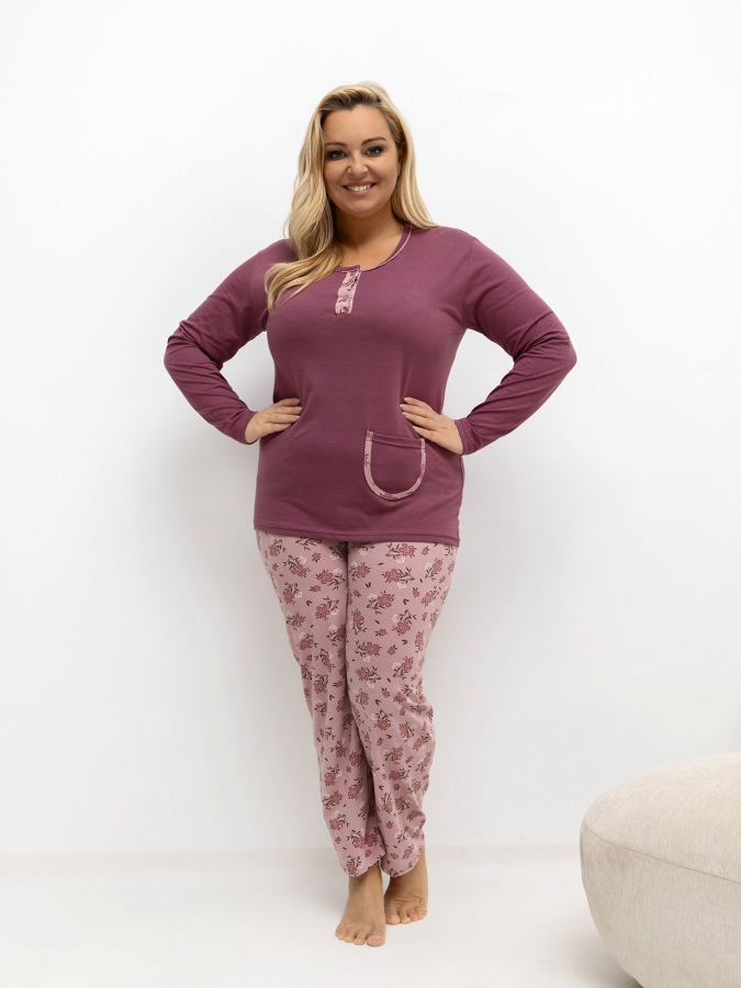 Dámske bavlnené pyžamo plus size Advena