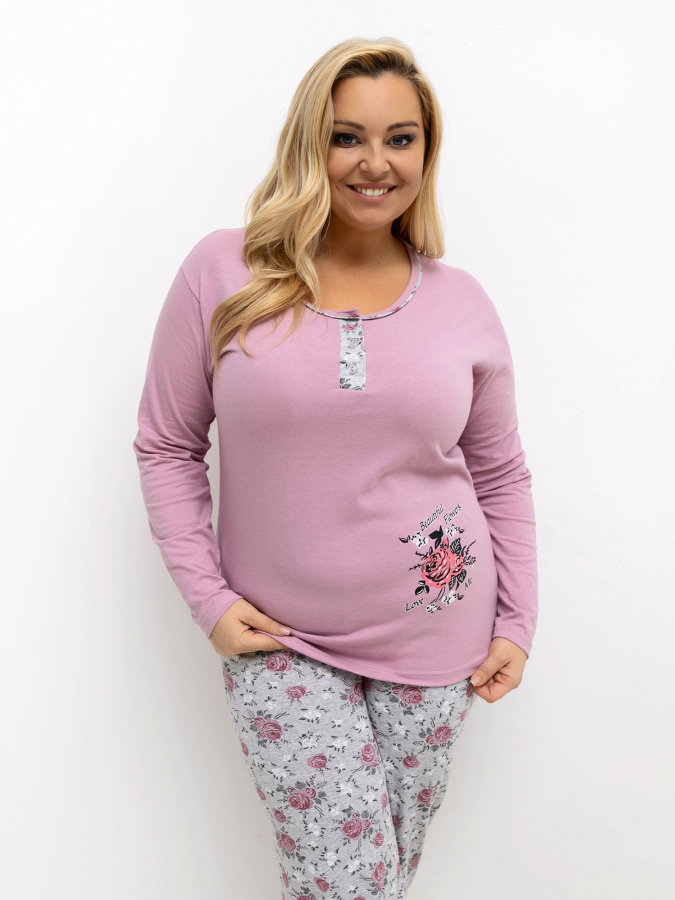 Dámske bavlnené pyžamo plus size Beatrix
