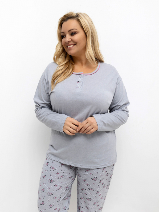 Dámske bavlnené pyžamo plus size Hanny