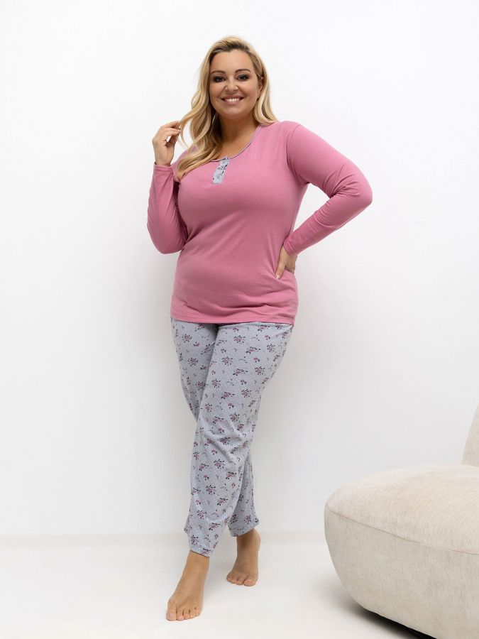 Dámske bavlnené pyžamo plus size Hanny