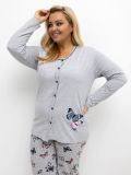 Dámske pyžamo plus size s motýľovými nohavicami Gavema