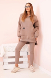 Bavlnený komplet mikiny klokanky s kapucňou a legín s vysokým pásom model Cristina