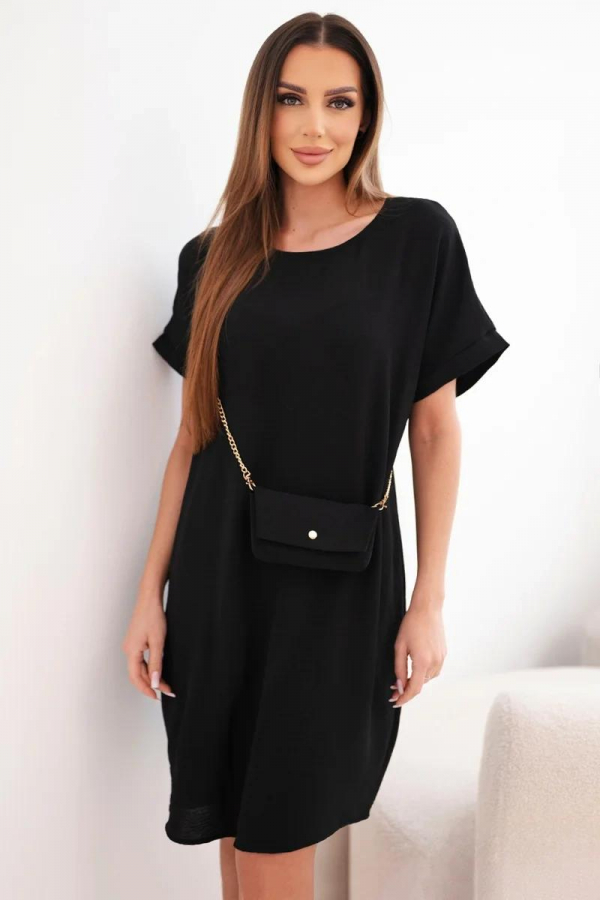 Krátke šaty s krátkym rukávom a kabelkou model IT124
