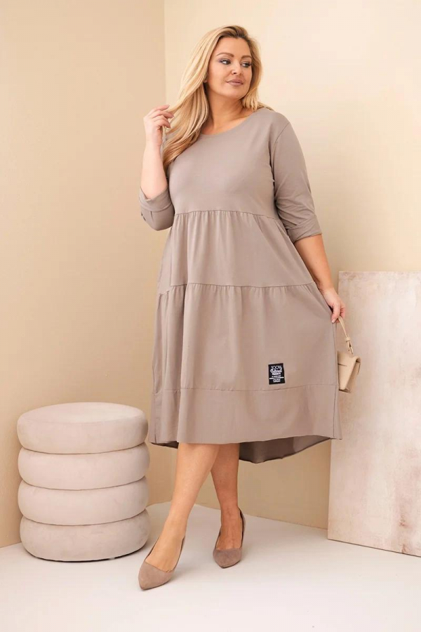 Oversize šaty s volánmi a podhnutými rukávmi model 22229 