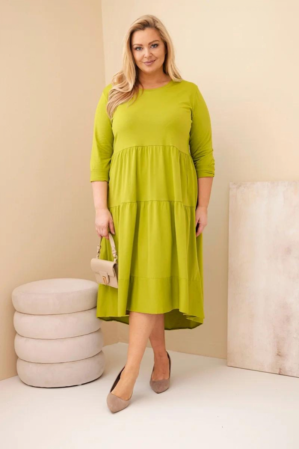 Oversize šaty s volánmi a podhnutými rukávmi model 22229 