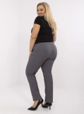 Grafitové elegantné nohavice plus size s vreckami Canavale