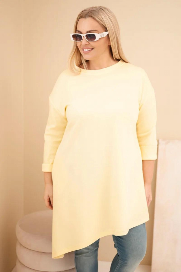 Asymetrické oversize šaty s voľným strihom a dlhým rukávom model 7834 