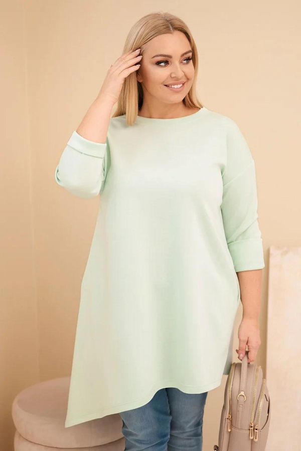 Asymetrické oversize šaty s voľným strihom a dlhým rukávom model 7834 