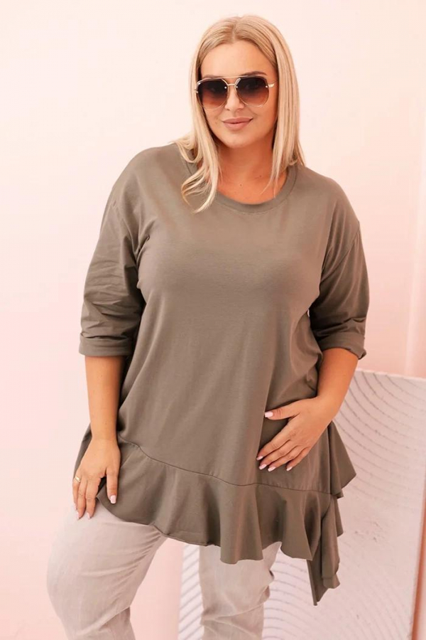 Bavlnená oversize blúzka s volánmi model 25196 
