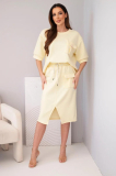 Elegantný komplet oversize mikiny a midi sukne model 272239 