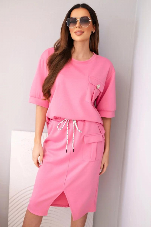 Elegantný komplet oversize mikiny a midi sukne model 272239 