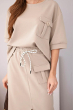 Elegantný komplet oversize mikiny a midi sukne model 272239 