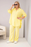 Elegantný mušelínový oversize komplet košele a nohavíc model ARTP042 