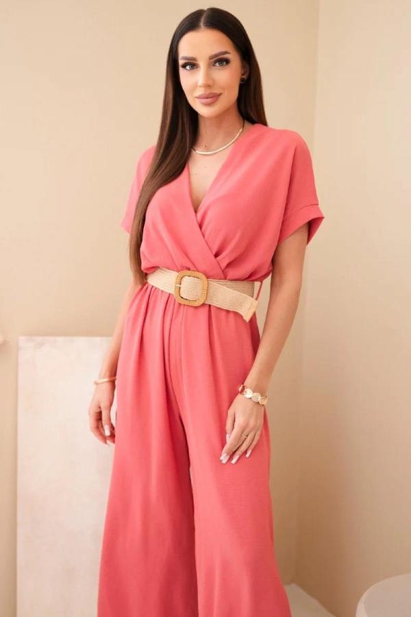 Elegantný overal s ozdobným opaskom model  Aminita 5877