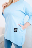 Oversize blúzka s dlhším zadným dielom a dlhým rukávom model 25570
