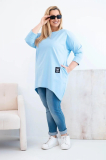 Oversize blúzka s dlhším zadným dielom a dlhým rukávom model 25570