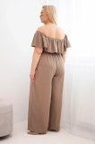 ámsky overal plus size s volánom a krátkym rukávom 2608