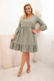 Viskózové oversize šaty s ažúrovou ozdobou model 21597