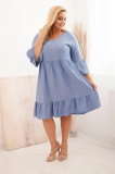 Viskózové oversize šaty s ažúrovou ozdobou model 21597